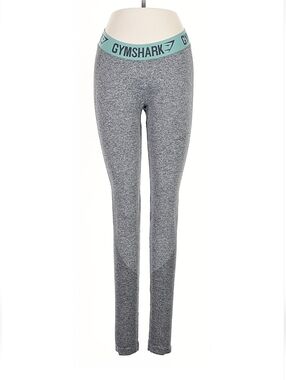 Gymshark Gray Seamless Leggings with Mint Branded Waistband